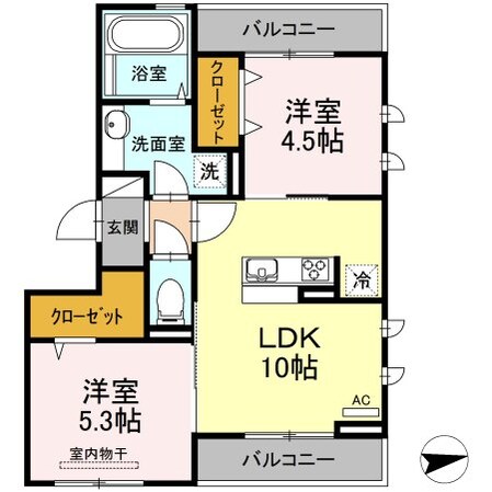 マイプレイス東照宮 Bの物件間取画像